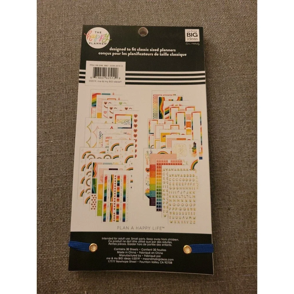 ***Brand New*** The Happy Planner Value Sticker Book Rainbow Dreams 847 Pieces